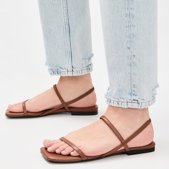 Anine Bing Hilda Cognac Flat Sandals 40 NWOT